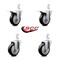 Service Caster 4 Inch Black Poly Swivel 3/4 Inch Square Stem Caster Total Lock Brakes SCC, 2PK SCC-SQTTL20S414-PPUB-BLK-34-2-S-2 - alternate 5